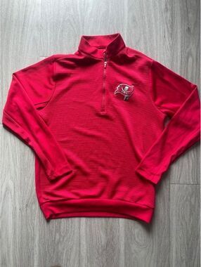Tampa Bay Buccaneers Red Quarter Zip Antigua Medium